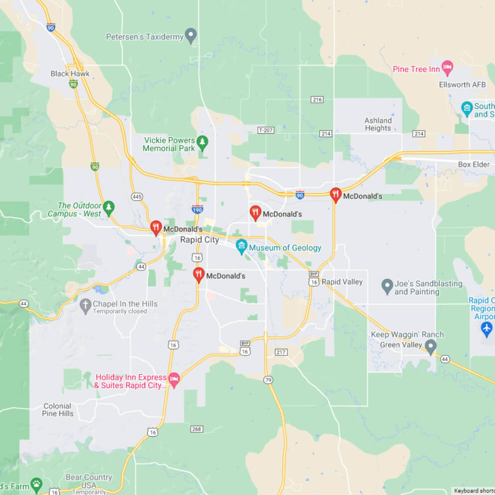 The Walla McDonalds locations map.